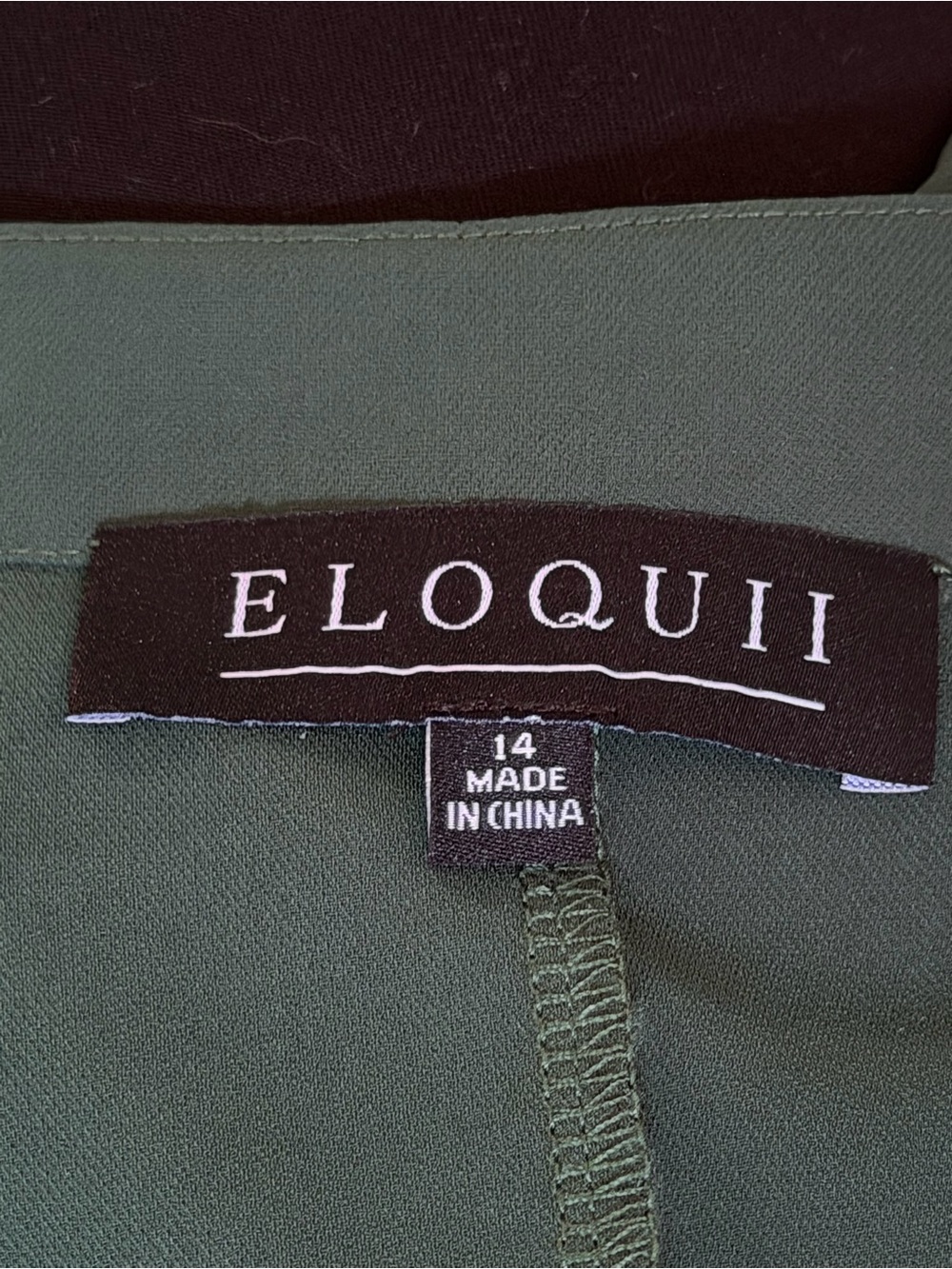ELOQUII Blouse Top Tunic Womens Lg Pull Over Long Sleeve V-Neck Solid Green New - Picture 7 of 8